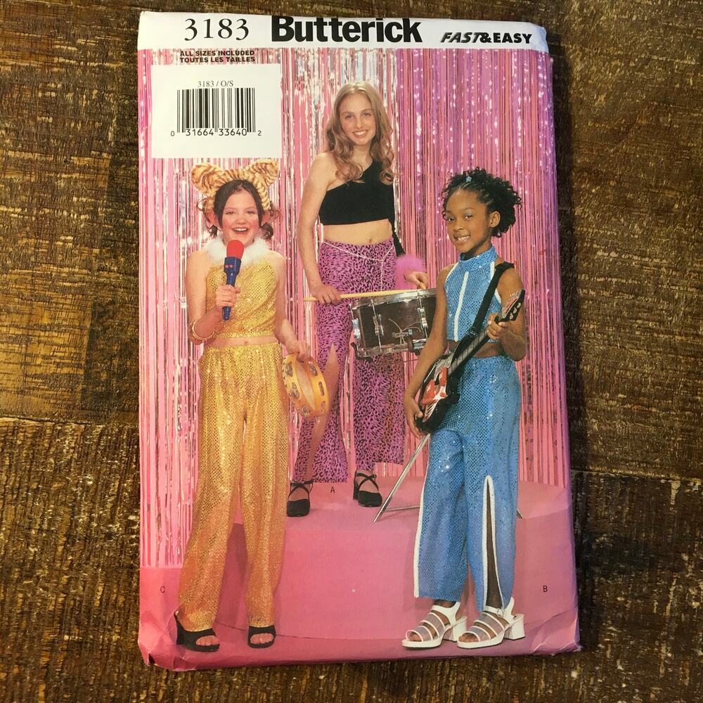 Butterick Sewing Pattern 3183 Cheetah Girls Costume Rock Pop Star S-Xl UNCut